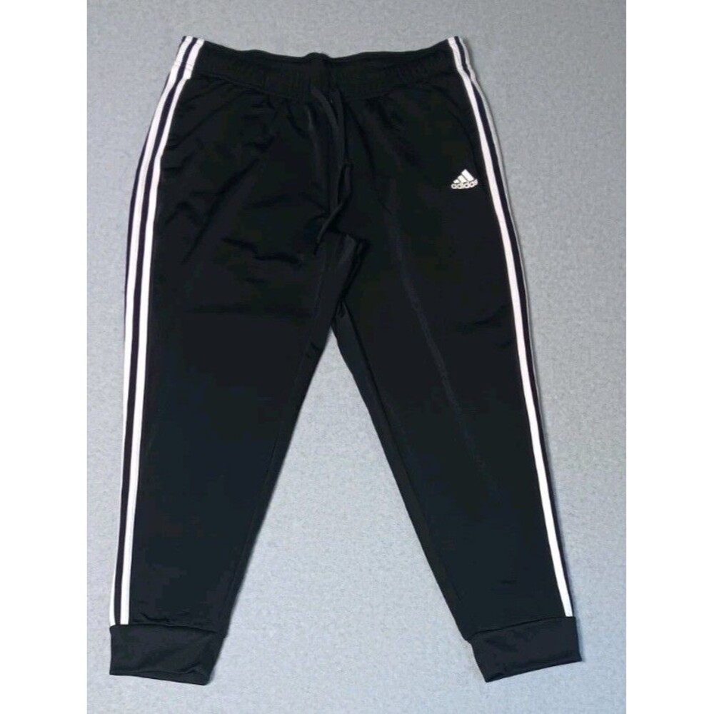 Adidas Primegreen 3 Stripe Tapered Jogger Track Pants 1X Black White Athleisure